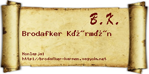 Brodafker Kármán névjegykártya
